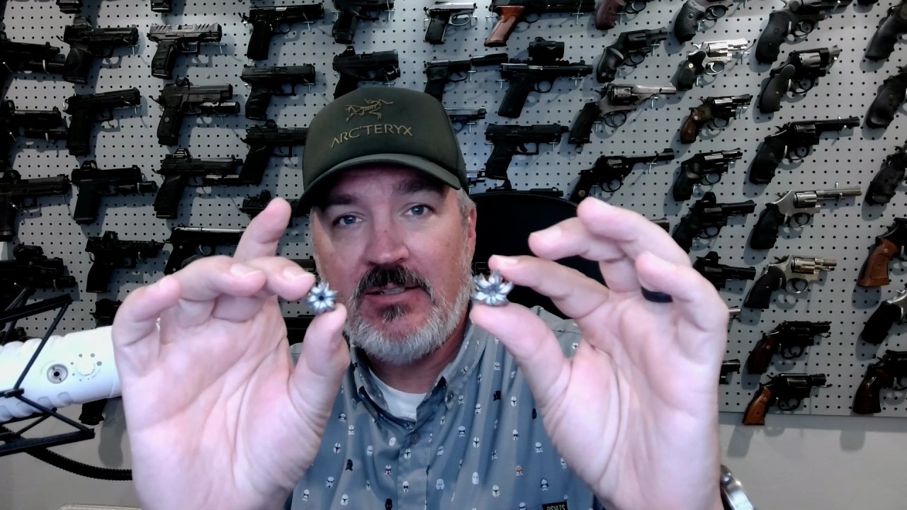 Jacketed hollow-point ammunition before and after expansion