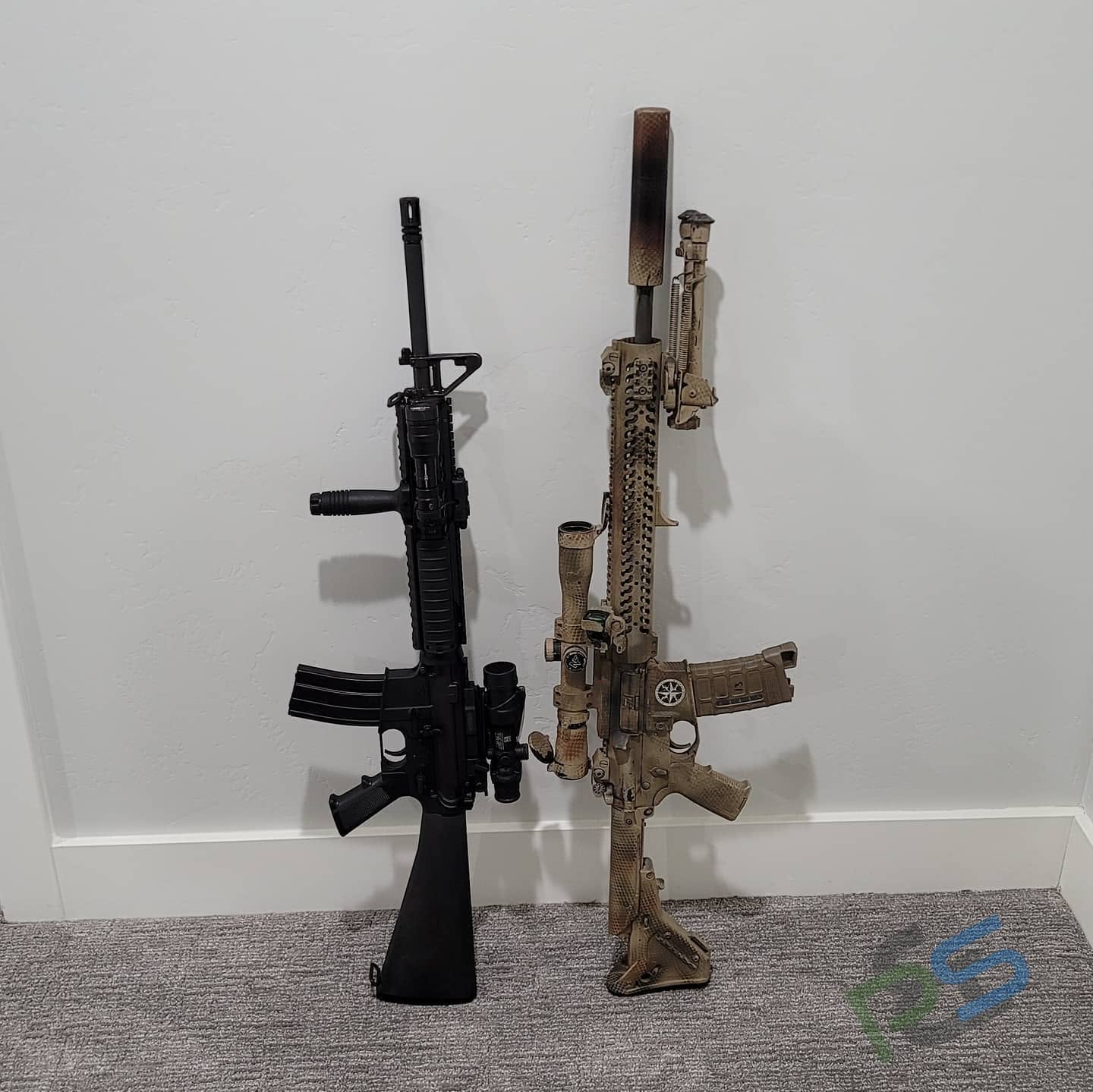 FN15A4 and suppressed 18-inch SPR shown for an article about using long guns indoors.